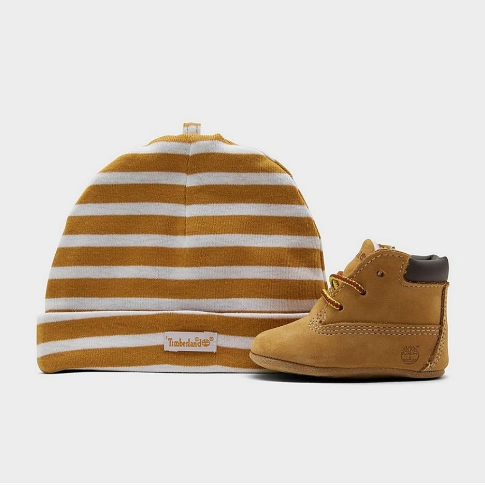 Timberland Kids' Crib Bootie and Beanie Baby/Toddler